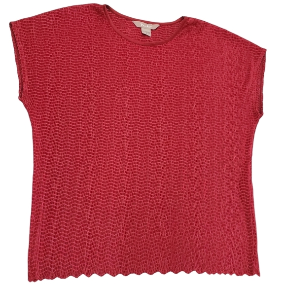 Tanjay Crew/Round  neckline Stretchy Short Sleeve Blouse - Picture 1 of 8